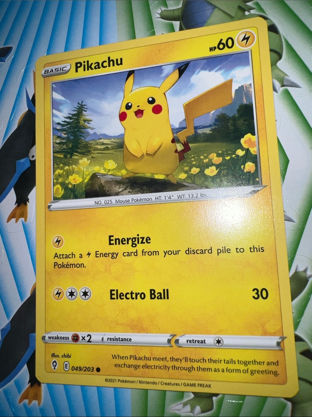 Pokemon Pikachu Card - Yellow